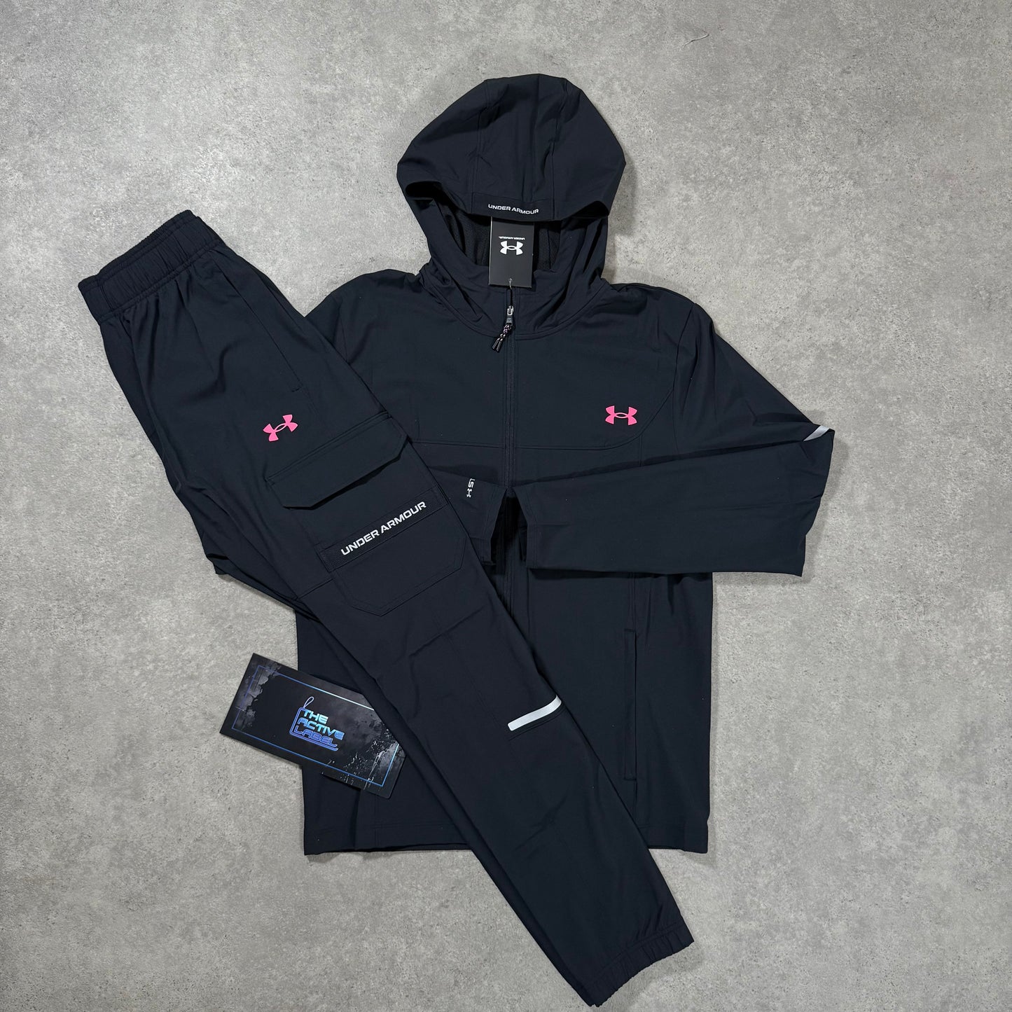 UNDER ARMOUR TECH UTILITY TRACKSUIT (BLACK/PINK)