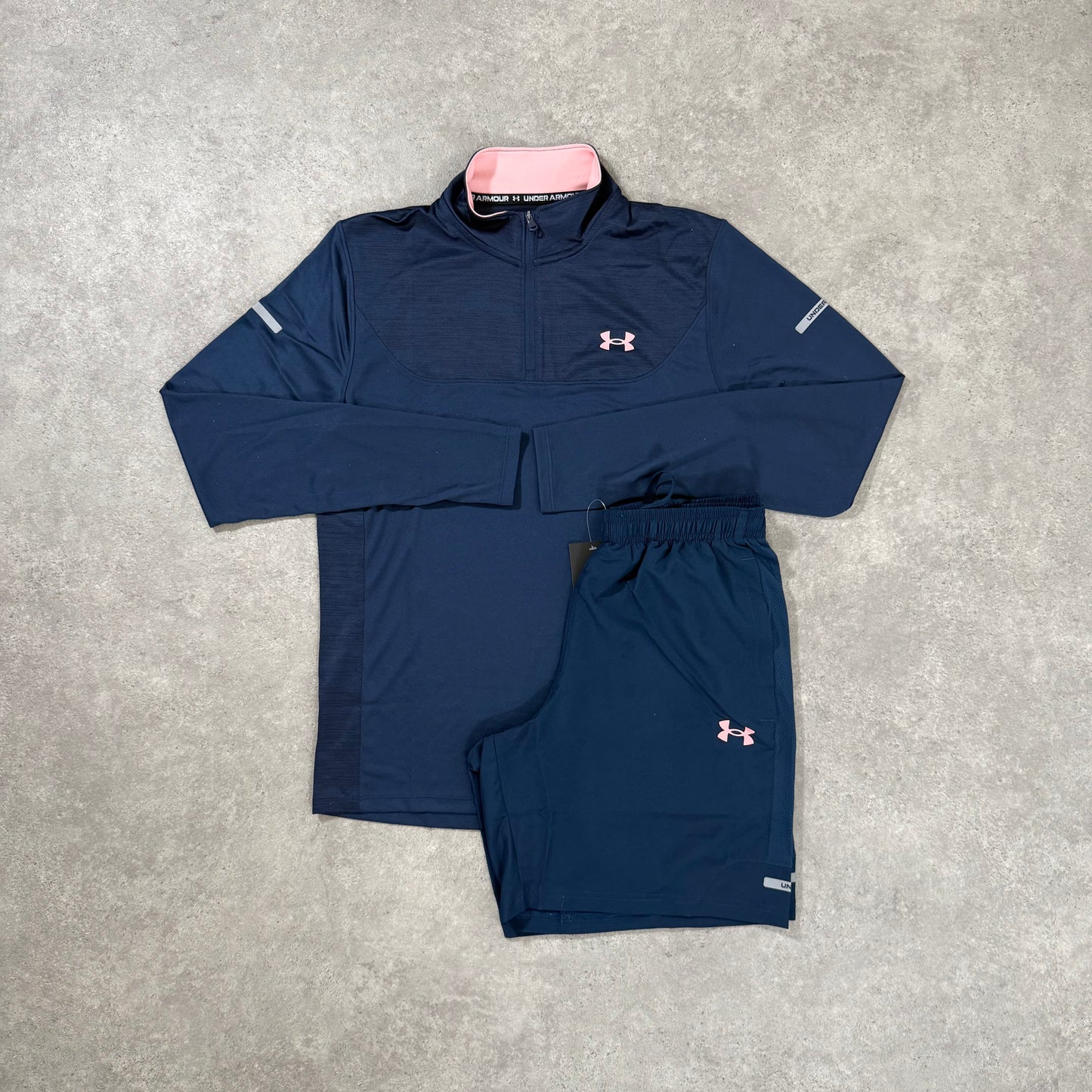 UNDER ARMOUR TECH UTILITY 1/4 ZIP SET (NAVY/PINK)