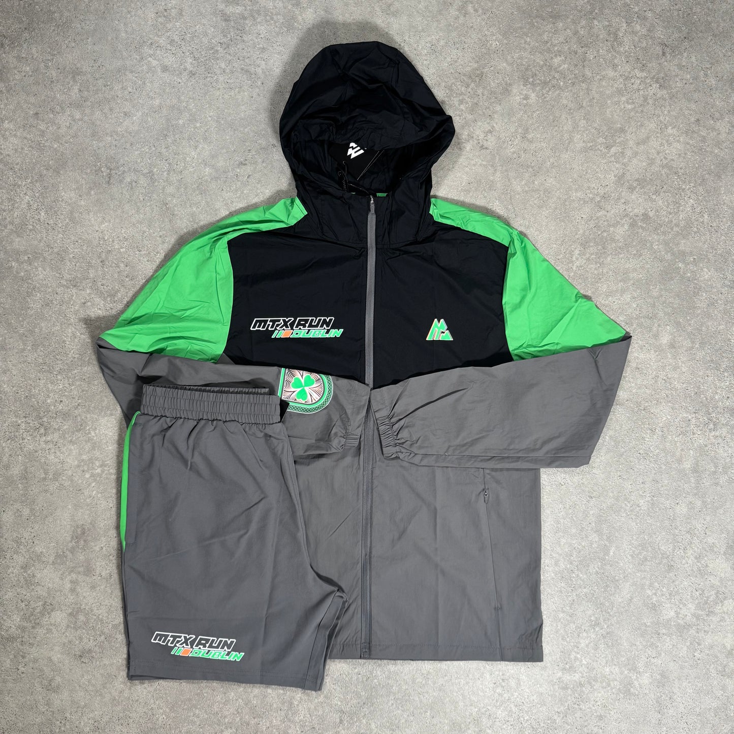 MONTIREX RUN CITY DUBLIN JACKET SHORT SET (GREEN/BLACK)