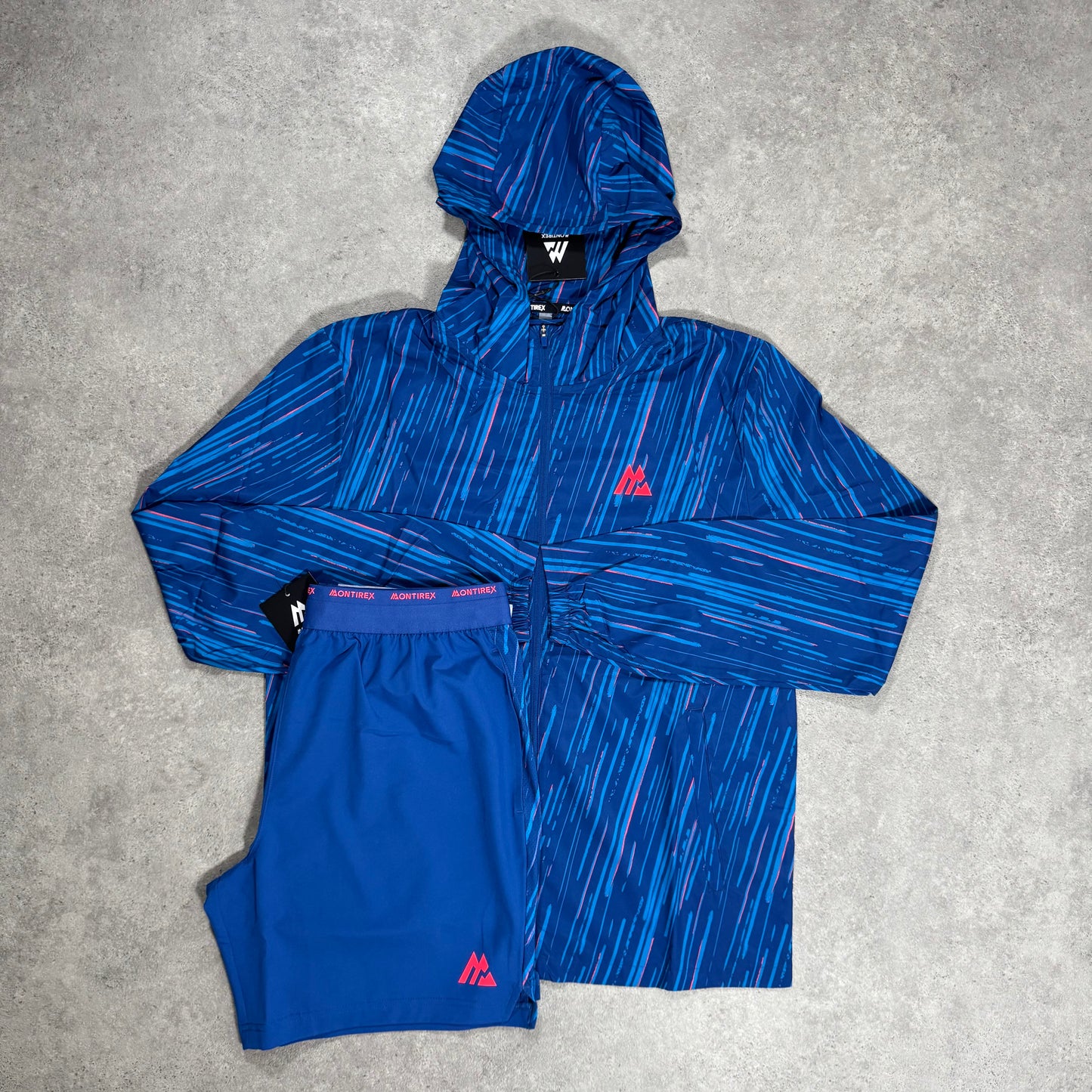 MONTIREX VIGOUR PRINT JACKET SHORT SET (MARINE BLUE/MAYA BLUE)