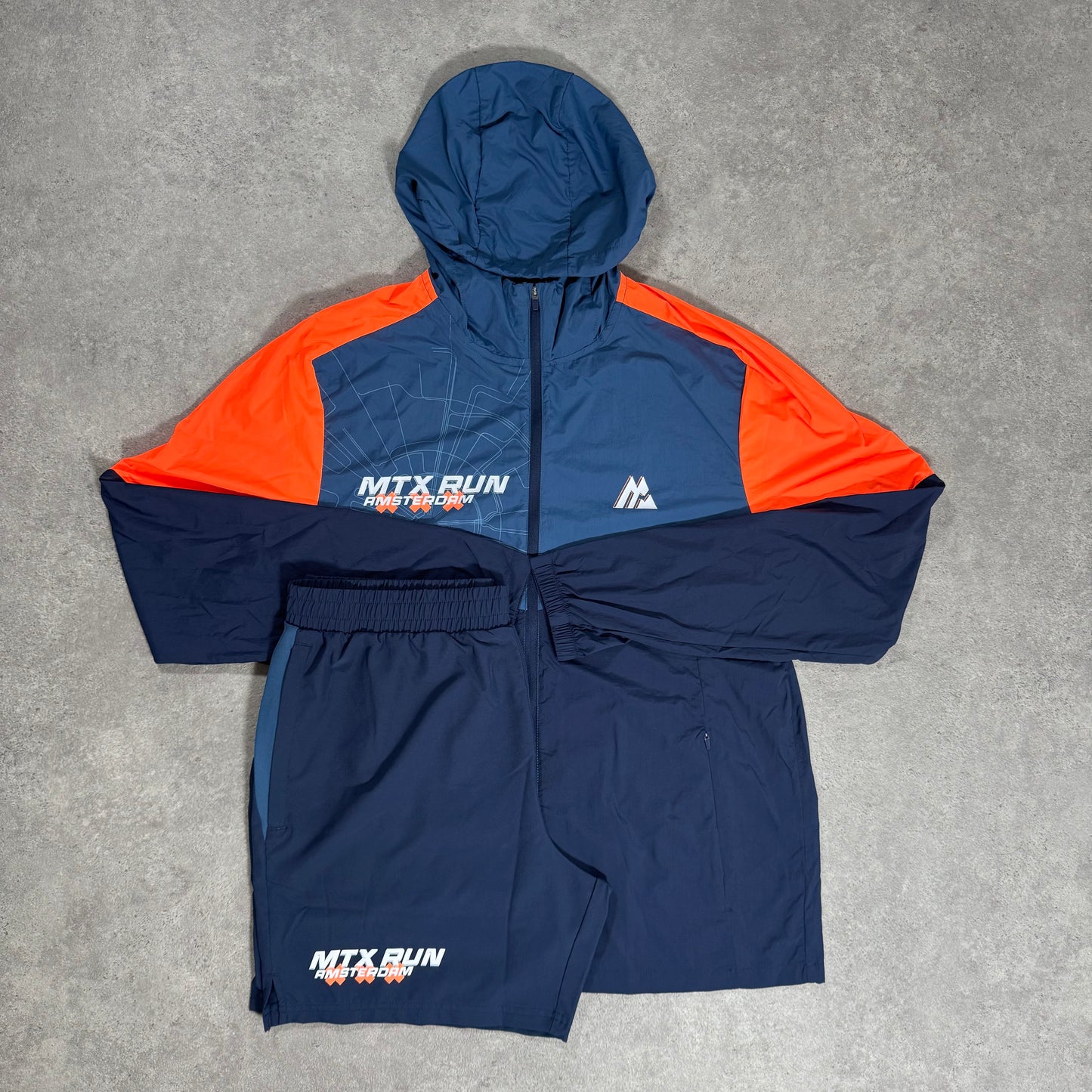 MONTIREX RUN CITY AMSTERDAM JACKET SHORT SET (ORANGE/NAVY)