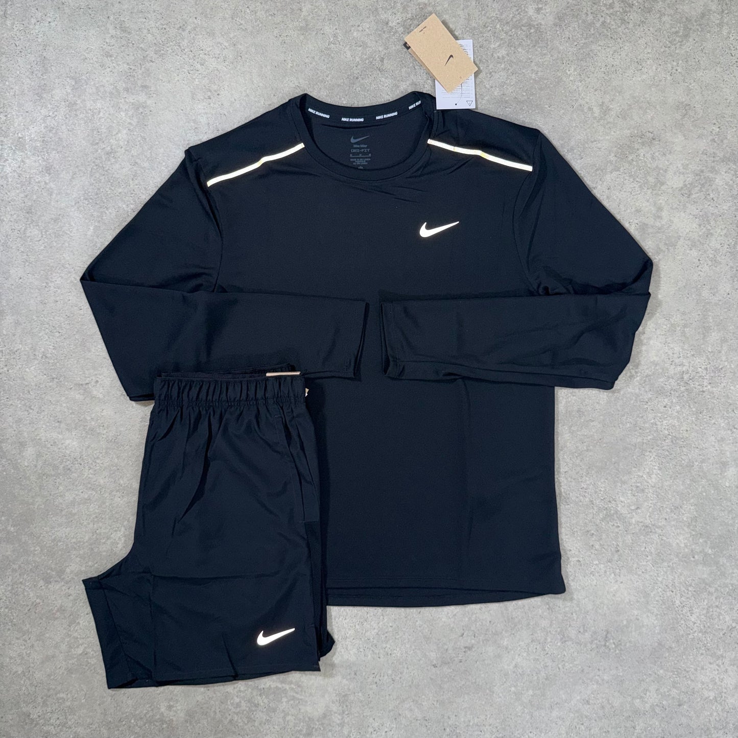 NIKE MILER 5.0 LONG SLEEVE SET (BLACK)