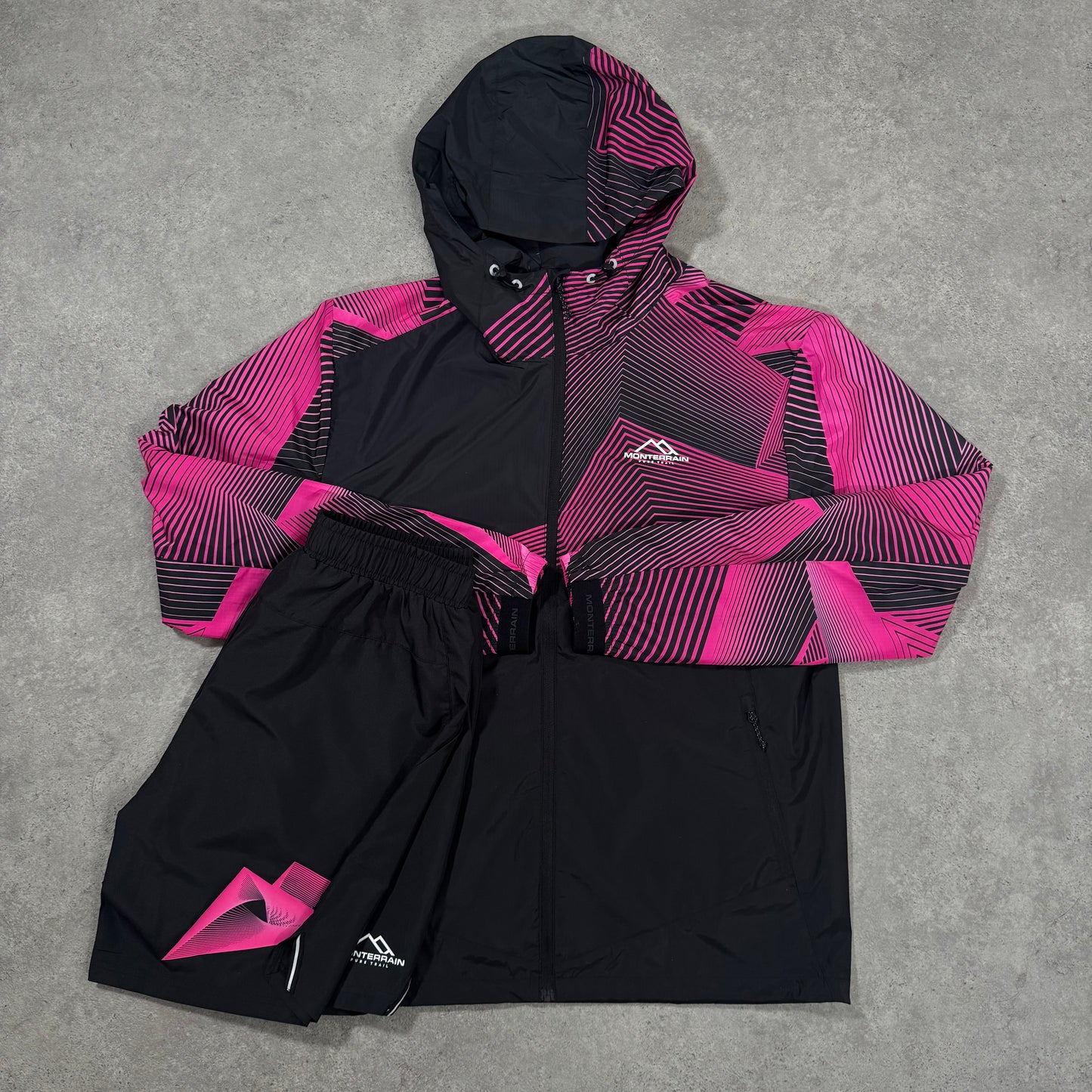 MONTERRAIN PURE TRAIL GLOW SHORT SET (BLACK /PINK)