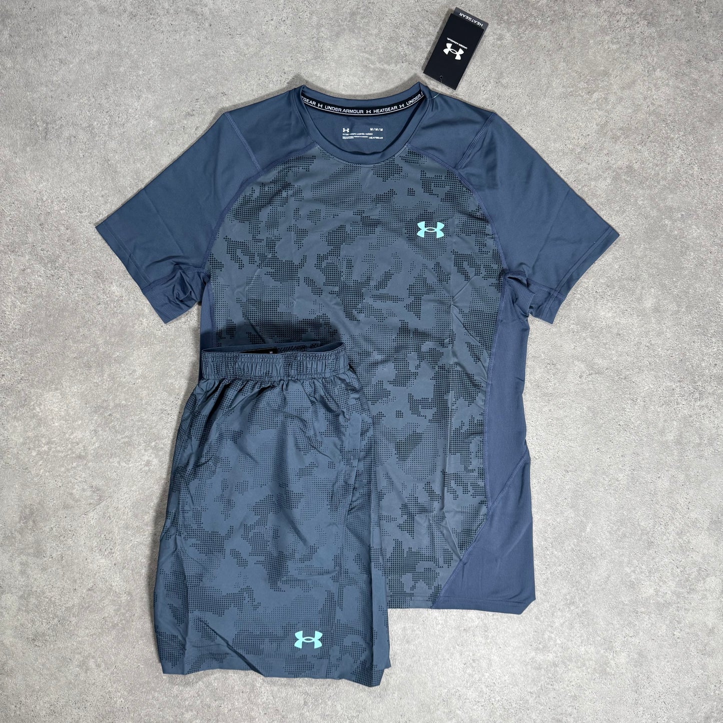 UNDER ARMOUR HEATGEAR CAMO SHORT SET (NAVY)