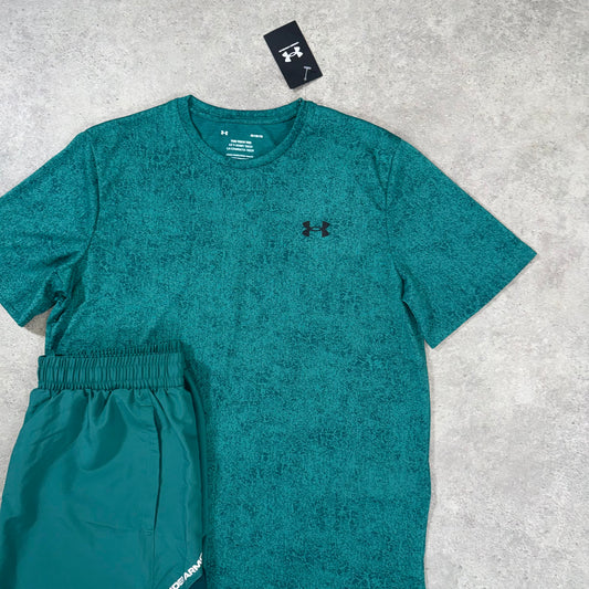UNDER ARMOUR TECH FOG SHORT SET (GREEN)