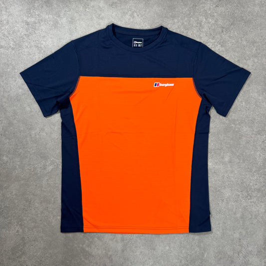 BERGHAUS EXPLORER TECH T-SHIRT (NAVY/ ORANGE)