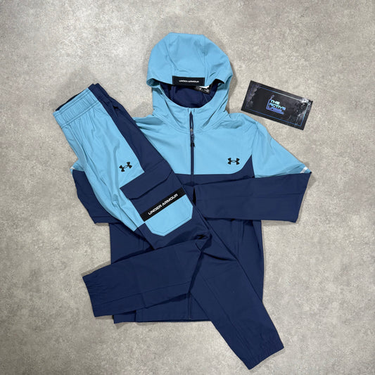 UNDER ARMOUR TECH UTILITY WOVEN TRACKSUIT (BLUE/NAVY)
