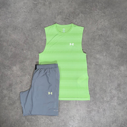 UNDER ARMOUR VELOCITI VEST SET (GREY/NEON)