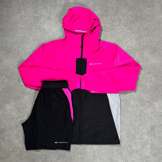 MONTERRAIN CHASE 2.0 JACKET SHORT SET (HOT PINK/BLACK)