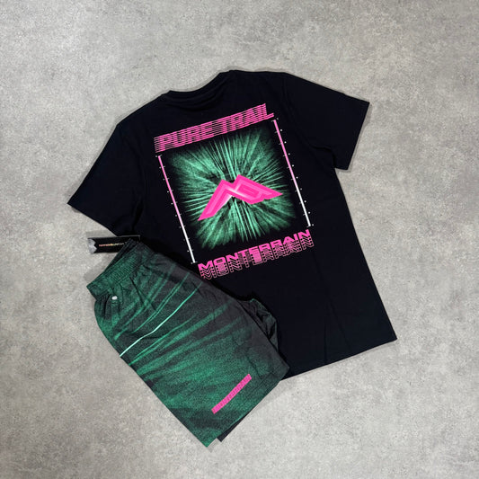 MONTERRAIN ARCADE SHORT SET (BLACK/PINK)
