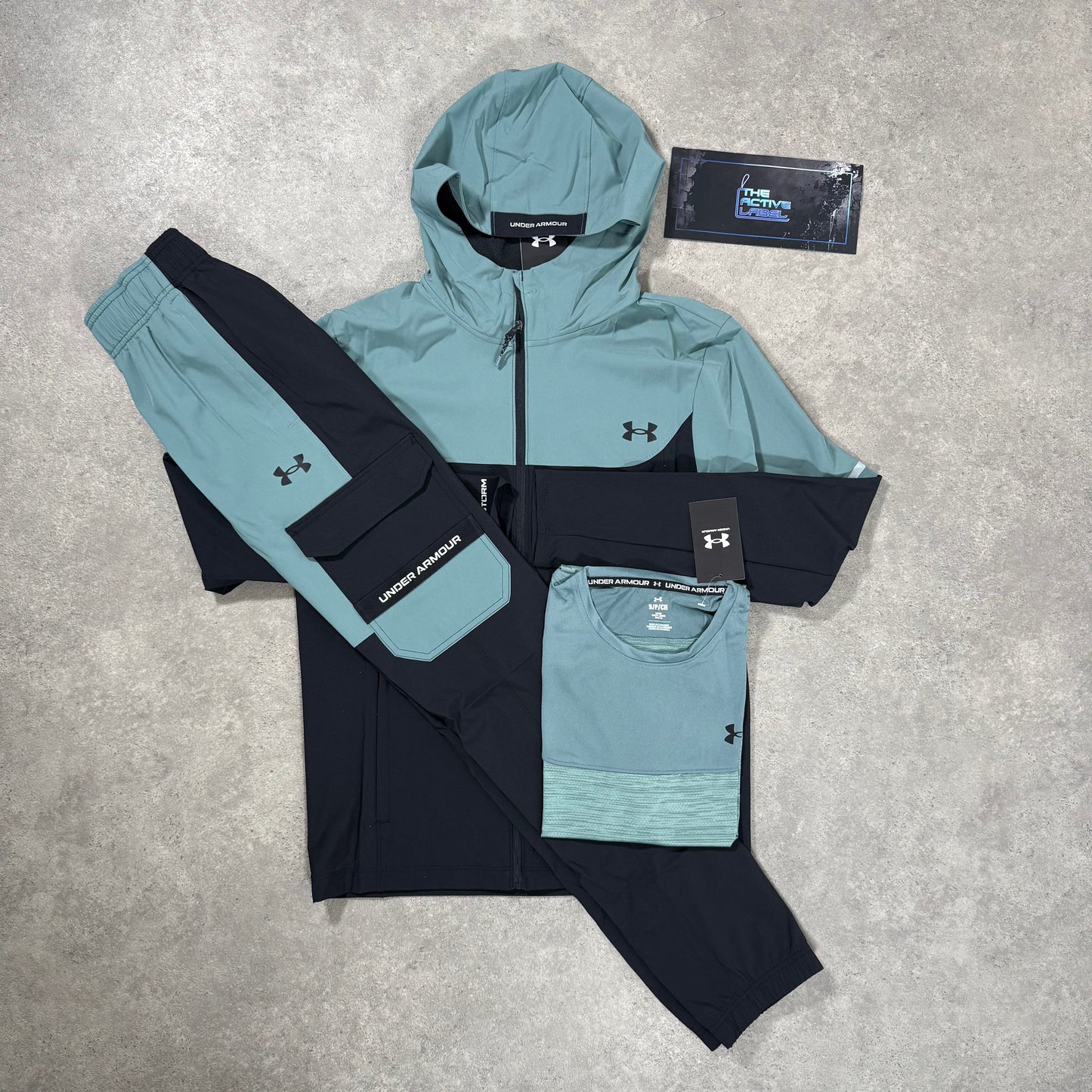 UNDER ARMOUR TECH UTILITY WOVEN 3-PIECE (BLACK/JASPER BLUE)