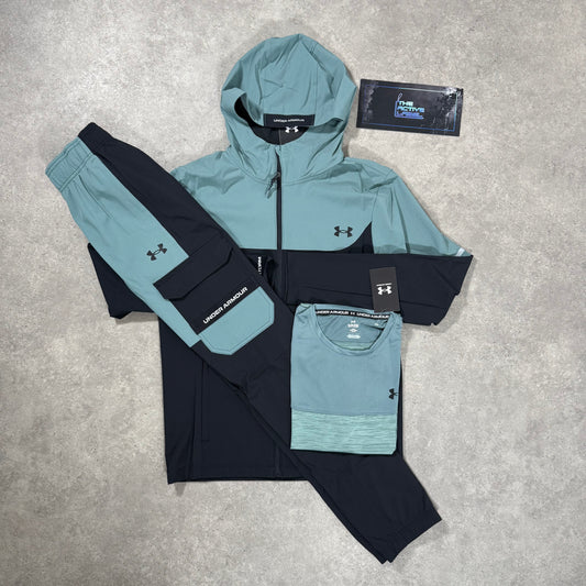 UNDER ARMOUR TECH UTILITY WOVEN 3-PIECE (BLACK/JASPER BLUE)