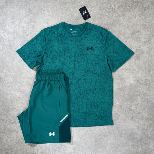 UNDER ARMOUR TECH FOG SHORT SET (GREEN)