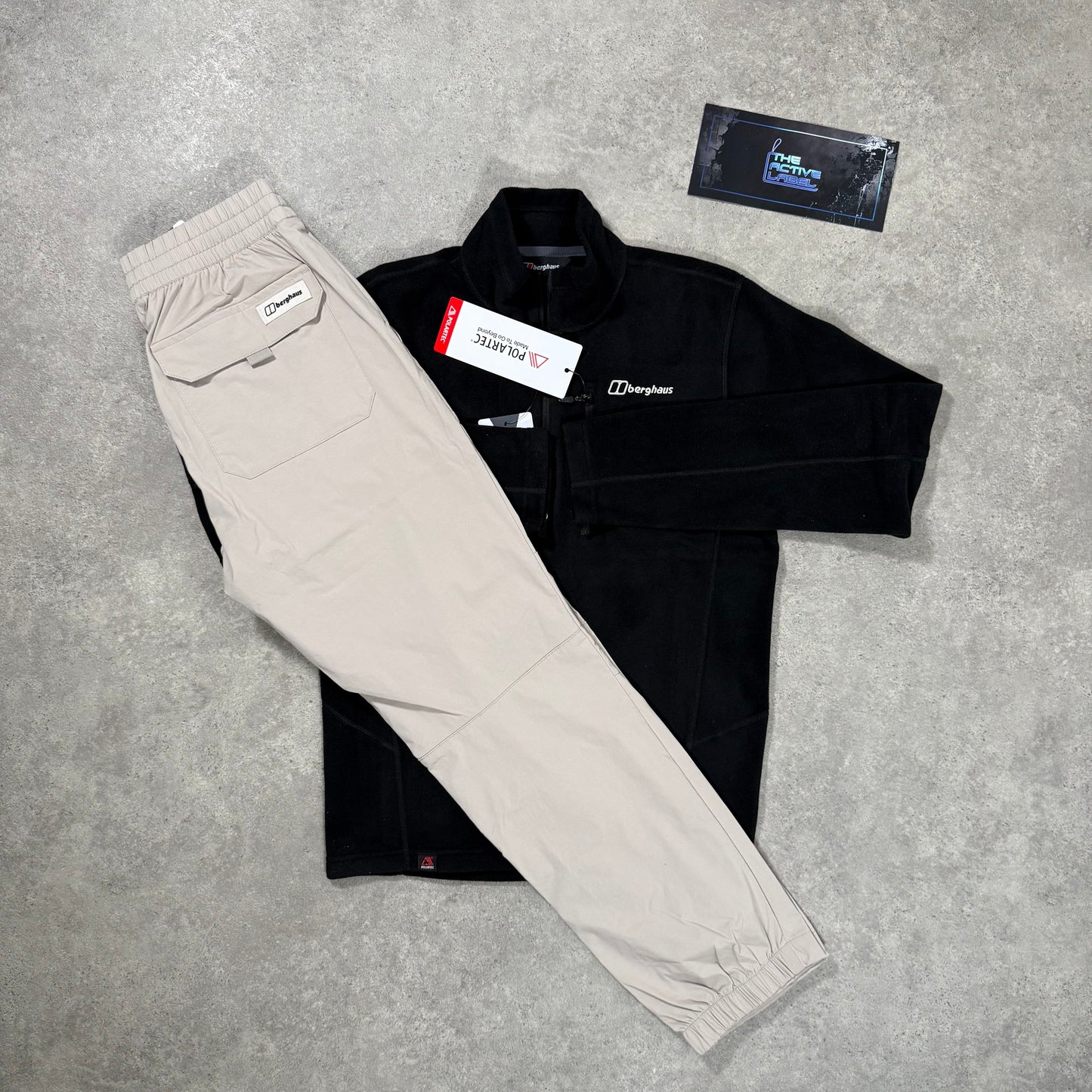 BERGHAUS VASKYE FLEECE/GILET TRI-SET (BEIGE/BLACK/WHITE)