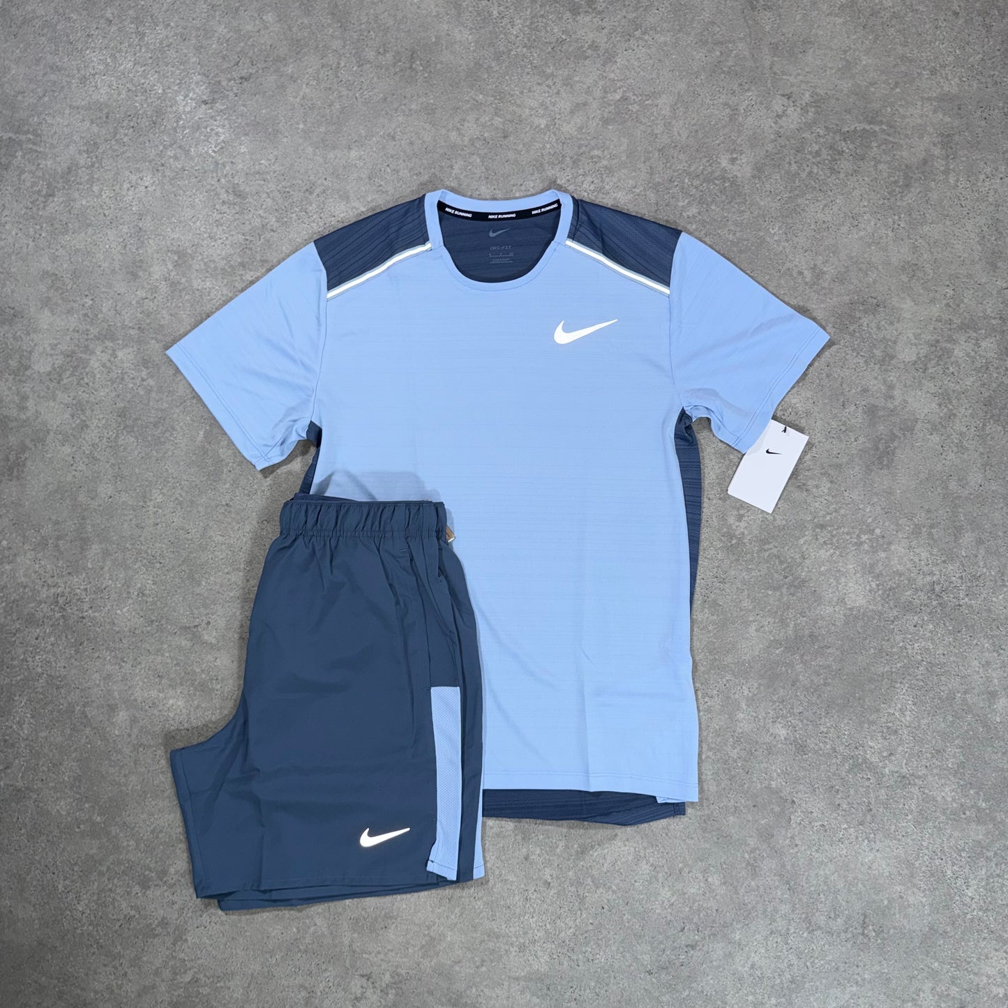 NIKE MILER DRI-FIT SHORT SET (BLUE/NAVY)