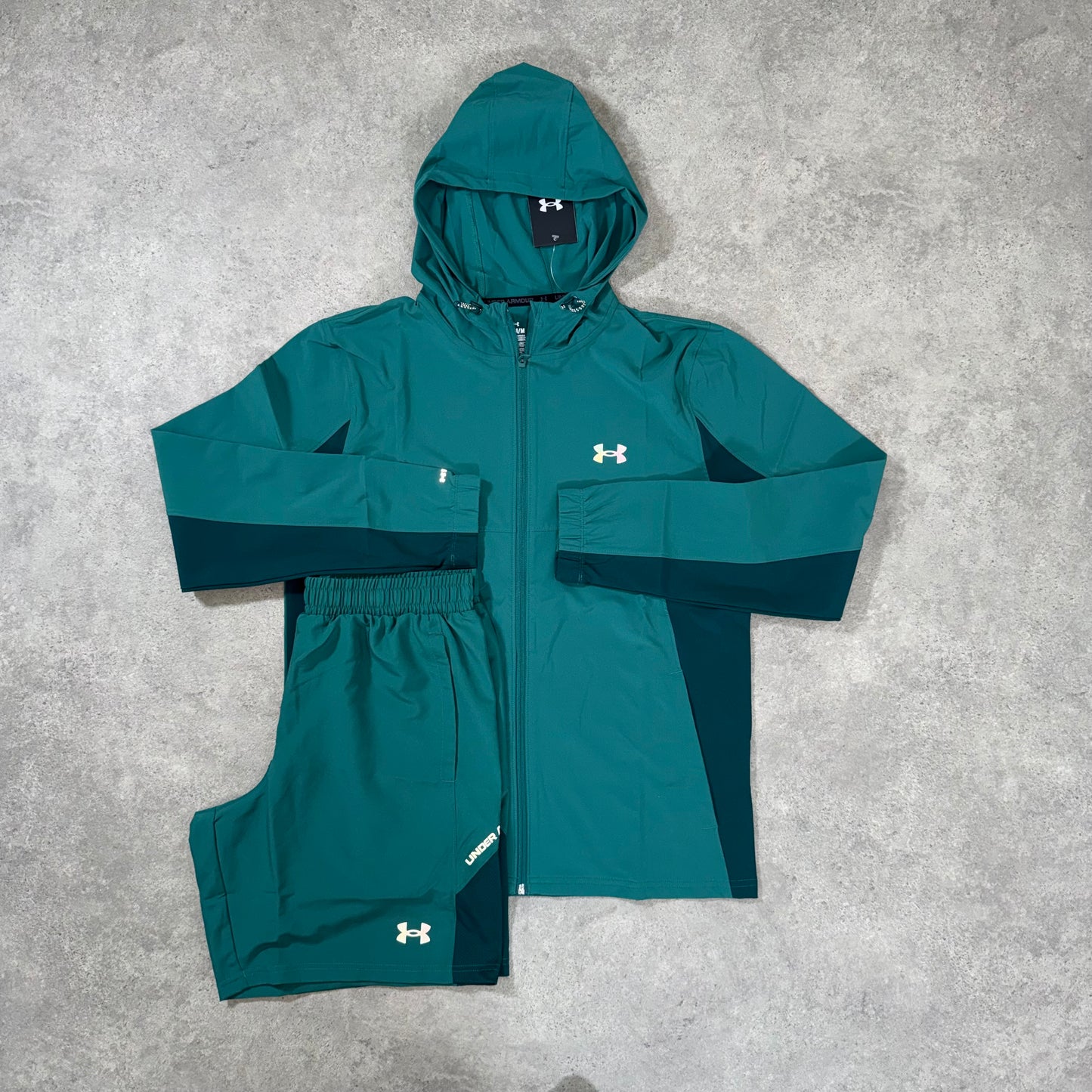 UNDER ARMOUR HYBRID JACKET SHORT SET (GREEN0