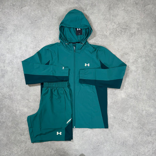 UNDER ARMOUR HYBRID JACKET SHORT SET (GREEN0