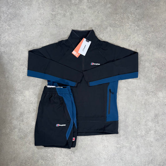 BERGHAUS WAVERTREE 1/2 ZIP SHORT SET (BLUE/BLACK)