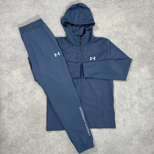 UNDER ARMOUR LOCK-UP WOVEN TRACKSUIT (GREY/BLUE)