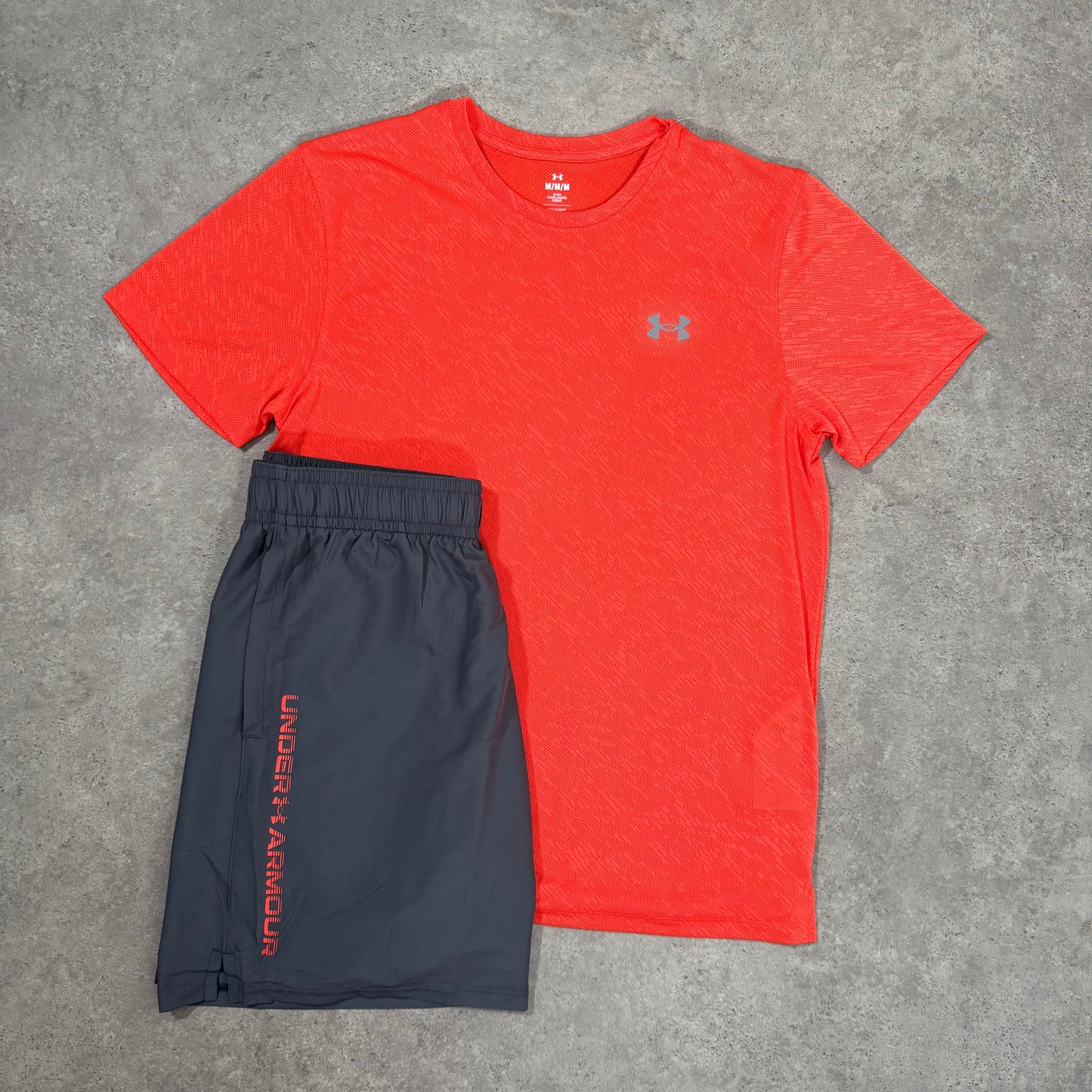 UNDER ARMOUR TECH SHORT SET (ORANGE)
