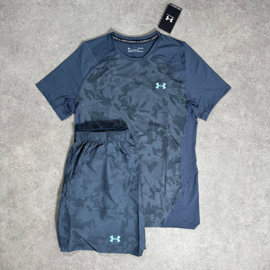 UNDER ARMOUR HEATGEAR CAMO SHORT SET (NAVY)