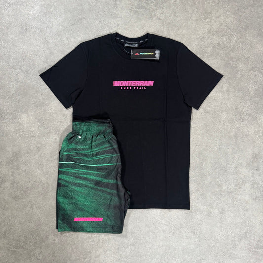 MONTERRAIN ARCADE SHORT SET (BLACK/PINK)