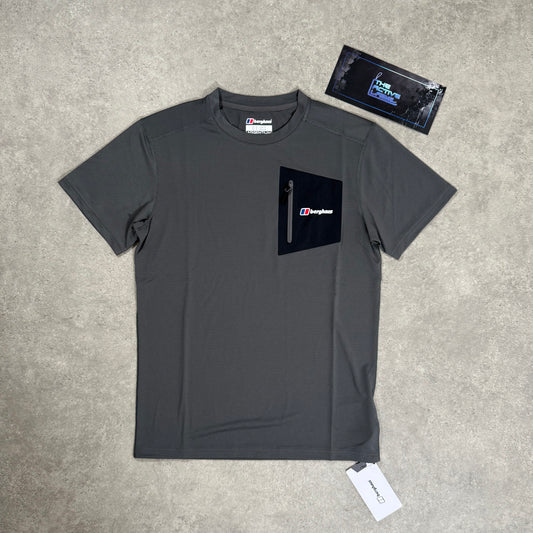 BERGHAUS SLIDEY POCKET T-SHIRT (GREY/BLACK)