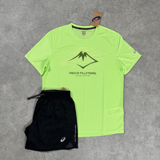 ASICS FUJITRAIL SHORT SET (BLACK/YELLOW)