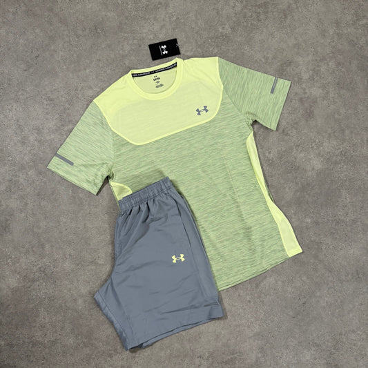 UNDER ARMOUR TECH UTILITY SHORT SET (YELLOW/GREY)