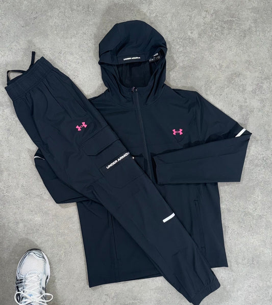 UNDER ARMOUR TECH UTILITY TRACKSUIT (BLACK/PINK)