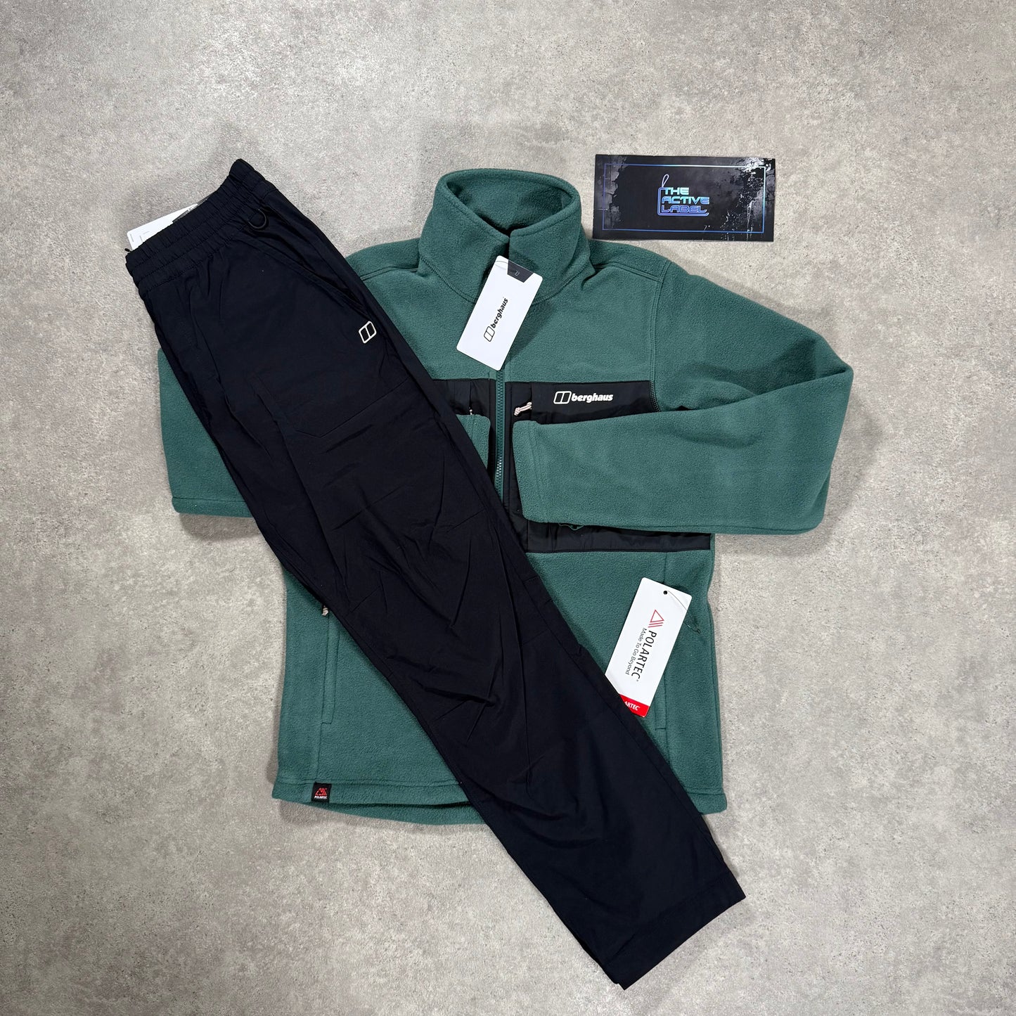 BERGHAUS PRISM GUIDE FLEECE TRACKSUIT (GREEN/BLACK)