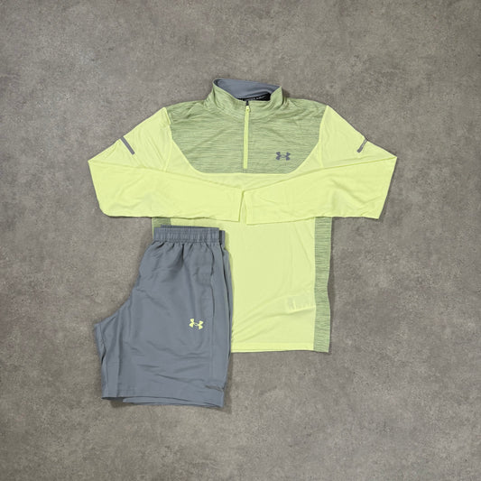 UNDER ARMOUR TECH UTILTY 1/4 ZIP SET (GREY/YELLOW)