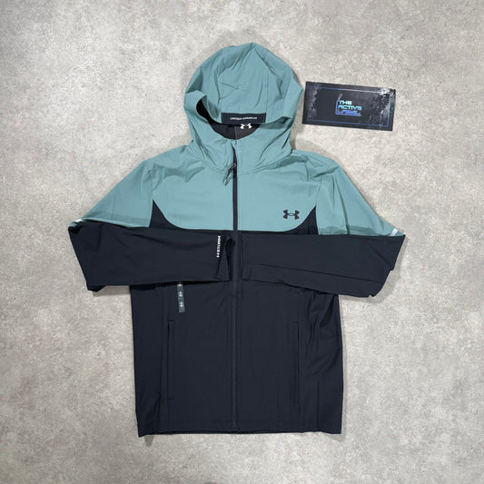 UNDER ARMOUR TECH UTILITY WOVEN JACKET (BLACK/JASPER BLUE)