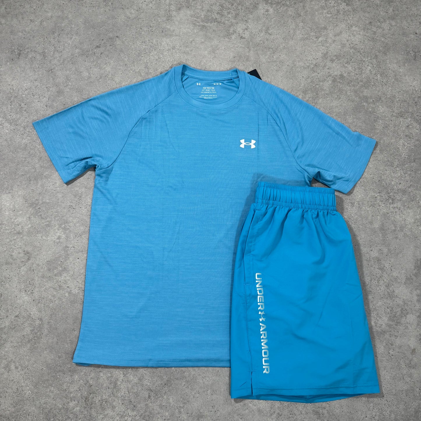 UNDER ARMOUR TECH SHORT SET (BABY BLUE)